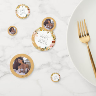 黄色エレガント野草水彩ブライダルシャワー コンフェッティ