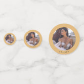 黄色エレガント野草水彩ブライダルシャワー コンフェッティ (裏面)