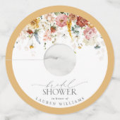 黄色エレガント野草水彩ブライダルシャワー ワイングラスタグ (裏面)