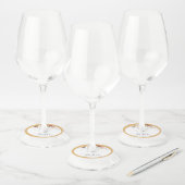 黄色エレガント野草水彩ブライダルシャワー ワイングラスタグ (セット)