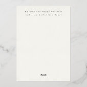 黄色エレガント金ゴールドクリスマスフォトホリデーカード 箔シーズンカード (裏面)