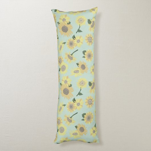 黄色オエレガントレンジブルーひまわり ボディピロー (裏面 (縦))