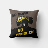 黄色オフロードトラックいいえ道路なし問題 クッション (正面)