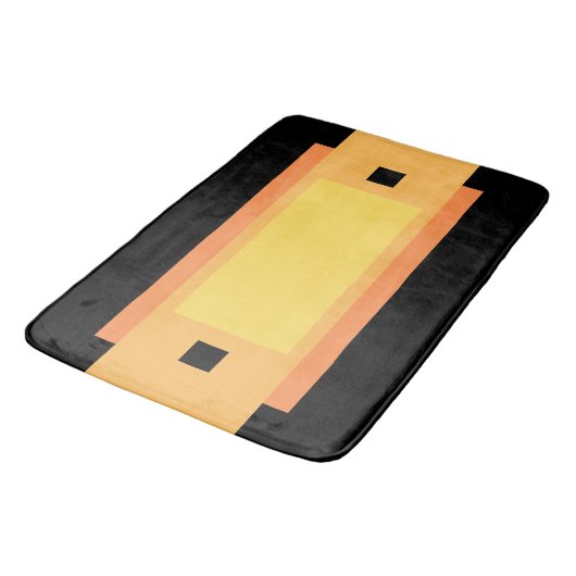 黄色オミニマルレンジブラック バスマット (アングル)