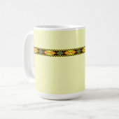 黄色オレンジのシームレス デザイン コーヒーマグカップ (正面左)