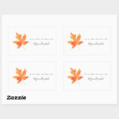 '黄色オレンジ色のメイプルリーフ'ラベル 長方形シール (シート)