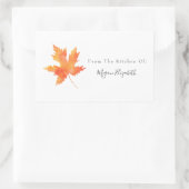 '黄色オレンジ色のメイプルリーフ'ラベル 長方形シール (バッグ)