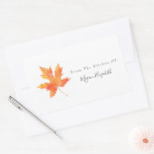 '黄色オレンジ色のメイプルリーフ'ラベル 長方形シール (封筒)