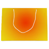 黄色オレンジ色の日当たりの良いグラデーシグラデーションョン ラージペーパーバッグ (正面)