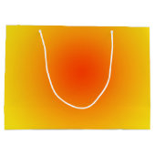 黄色オレンジ色の日当たりの良いグラデーシグラデーションョン ラージペーパーバッグ (裏面)