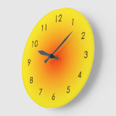 黄色オレンジ色の日当たりの良いグラデーシグラデーションョン ラージ壁時計 (傾斜)