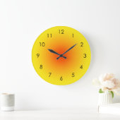 黄色オレンジ色の日当たりの良いグラデーシグラデーションョン ラージ壁時計 (ホーム)