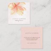 黄色オレンジ色の水カラー花びらウェディングプランナー スクエア名刺 (正面/裏面)