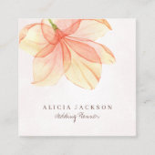 黄色オレンジ色の水カラー花びらウェディングプランナー スクエア名刺 (正面)