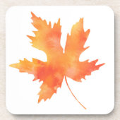 黄色オレンジ色の水色メープルリーフ コースター (正面)