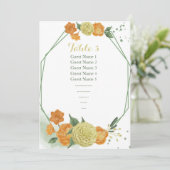 黄色オレンジ色の花座席表 招待状 (スタンド正面)