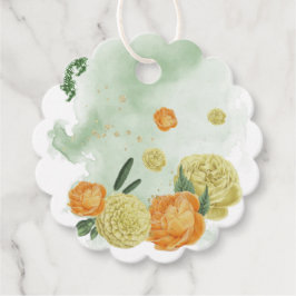 黄色オレンジ色の花 緑の葉 おまけタグ フェイバータグ