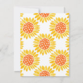 黄色オレンジ色ひまわり模様 招待状 (裏面)