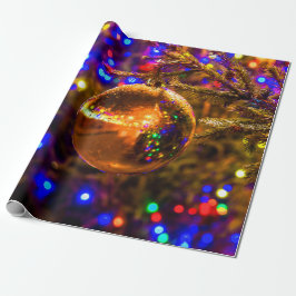 黄色オーナメントボーカラフルル、ライト ラッピングペーパー