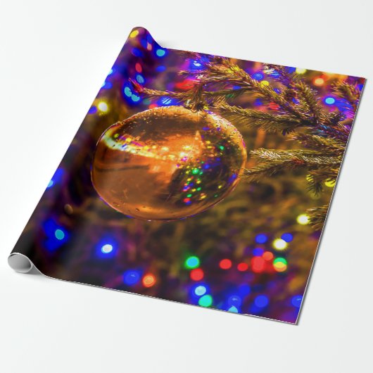 黄色オーナメントボーカラフルル、ライト ラッピングペーパー (アンロールド)