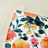 黄色オ素朴レンジウォーターカラーフラワーズモノグラム ビーチタオル (インサイチュ)