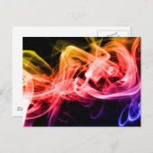 黄色オ鮮やかレンジパープル抽象芸術煙 ポストカード (正面/裏面)