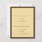 黄色カシの結婚式のエンクロージャRSVPの応答カード 出欠カード (裏面)