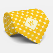 黄色カジュアル円モノグラム ネクタイ (ロール)