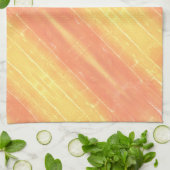 黄色カジュアル桃の春サンセット抽象芸術パターン キッチンタオル (折り畳み)