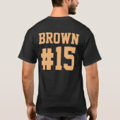 黄色カスタムのサッカーデザイン Tシャツ (裏面)