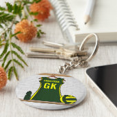 黄色カスタムのネットボールの均一な緑 キーホルダー (側面)