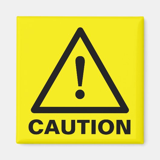 黄色カスタム注意標識マグネット マグネット (正面)