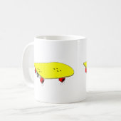 黄色カッコいいスケートボード コーヒーマグカップ (正面左)