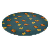 黄色カッコいいモダンのパンプキンパターン愛好家word art カッティングボード (角)