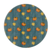 黄色カッコいいモダンのパンプキンパターン愛好家word art カッティングボード (正面)