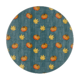 黄色カッコいいモダンのパンプキンパターン愛好家word art カッティングボード