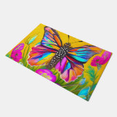 黄色カラフルい背景の蝶 ドアマット (アングル)