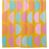 黄色カラフルのジオメトよくはしゃぐリ形状 シャワーカーテン (正面)