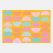 黄色カラフルのジオメトよくはしゃぐリ形状 ラッピングペーパーシート (正面)