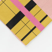 黄色カラフルのモダンレトロ格子模様 フリースブランケット (角)