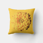 黄色カラフルの花を持つ両面オレンジ クッション (裏面)