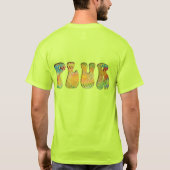 黄色カラフルサイケデリックパフィーPLUR Tシャツ (裏面)