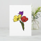 黄色カラフル紫と赤のチューリップ シーズンカード (スタンド正面)
