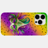 黄色カラフル紫色のマルディグラスマスク Case-Mate iPhoneケース (裏面 (横))