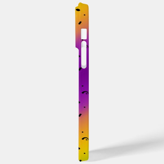 黄色カラフル紫色のマルディグラスマスク Case-Mate iPhoneケース (裏面 / 左)