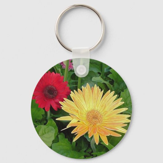 黄色ガーベラキーチェーン キーホルダー (正面)
