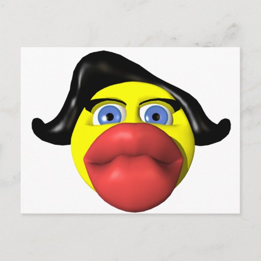 黄色キスをするの女 ポストカード (正面)