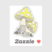 黄色キノコかわいい シール (シート)