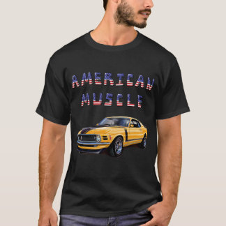 黄色クラシックアメリカンマッスルカー Tシャツ
