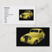 黄色クラシック車の名刺 名刺 (正面/裏面)